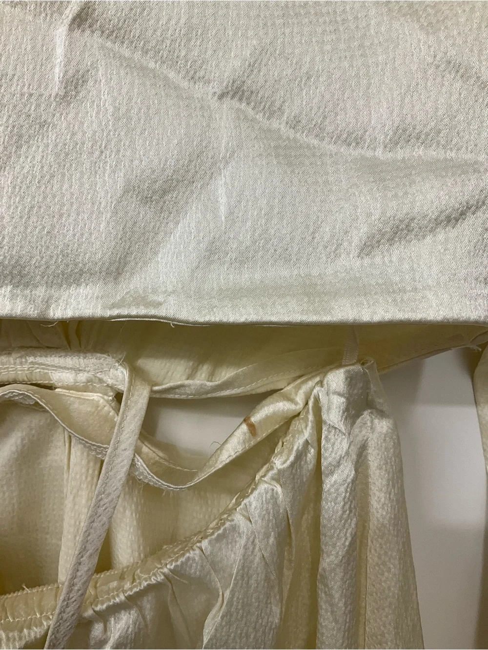 Miyake Archive Cream Satin Cutout Dress XS
